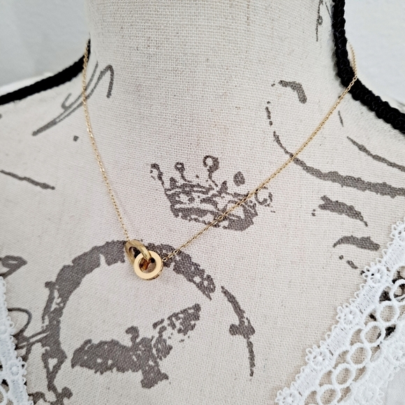 💖 2/$30 Gold tone Roman numerals boho Rhinestone pendant dainty necklace - Picture 12 of 14